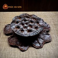 Bộ lót Ấm Chén đài lá Sen Gỗ